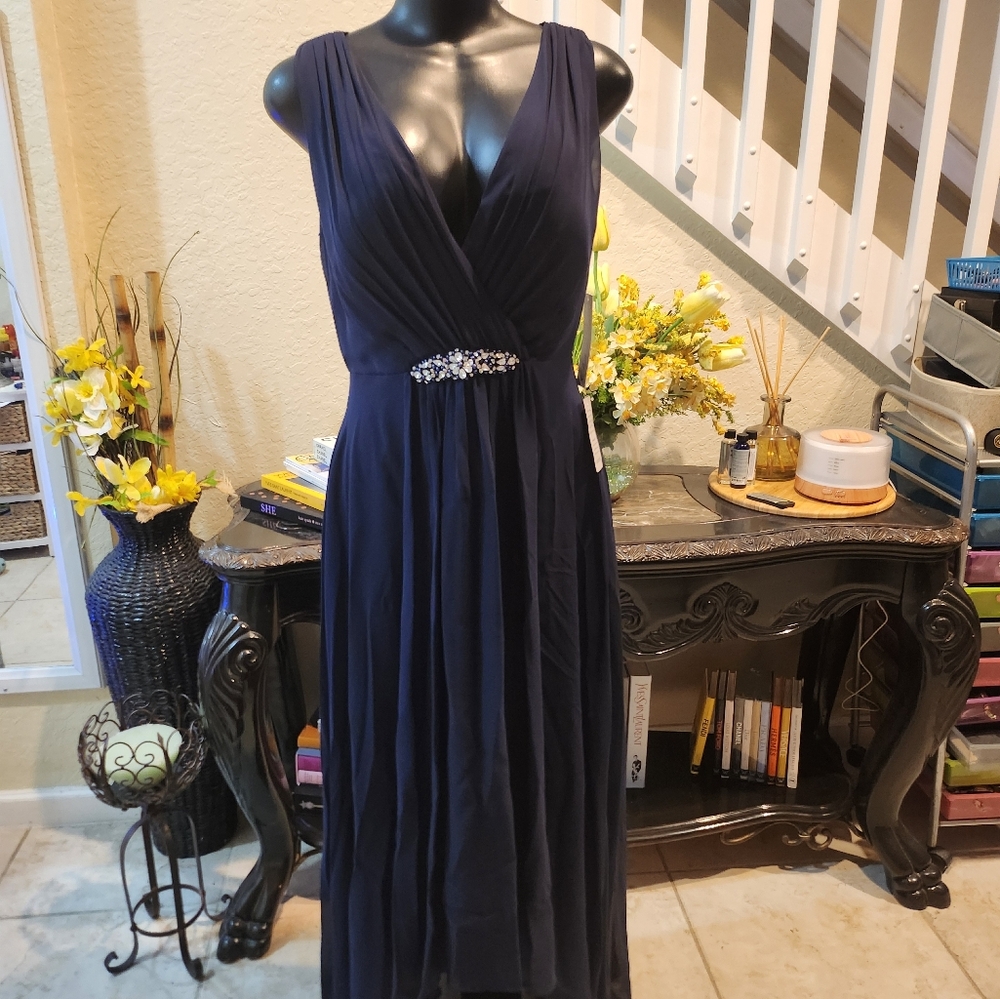 Eliza J Embellished High Low Chiffon Dress size 10 NEW - Picture 3 of 10